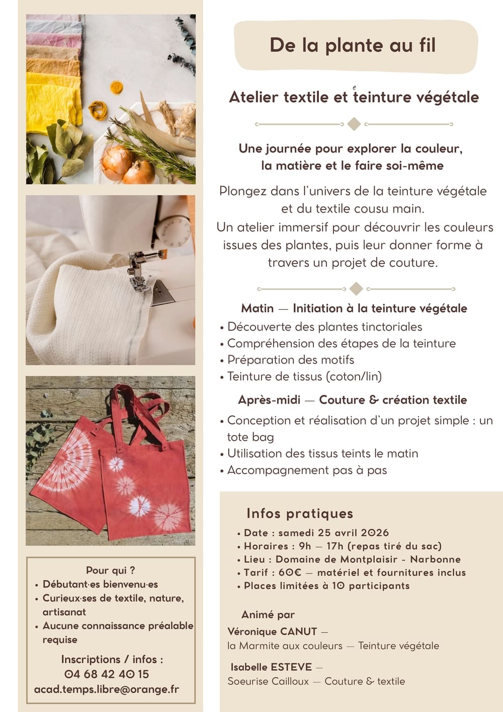 atelier textile et teinture végétale